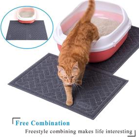 img 3 attached to 🐾 UPSKY Cat Litter Mats - 2 Pack, Premium Paw-Friendly Design, Effective Litter Box Scatter Control, Easy to Clean, 24’’ x 16’’ Size