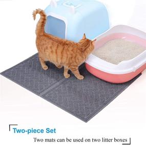 img 2 attached to 🐾 UPSKY Cat Litter Mats - 2 Pack, Premium Paw-Friendly Design, Effective Litter Box Scatter Control, Easy to Clean, 24’’ x 16’’ Size