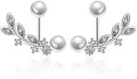 💎 orris 18k white gold plated double sided diamond ear jacket stud earrings set: stunning, enhanced seo logo