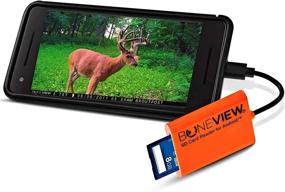 img 1 attached to Android SD Card Reader - Type C USB Trail Camera Viewer, Access Photos & Videos from All Game Cam Memory on Any Smart Phone, Samsung, Moto, LG + Free MicroUSB OTG Adapter, Includes Zipper Case