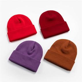 img 1 attached to 🧢 Exemaba Unisex Knit Cuff Beanie Hat: Winter Warmth and Style for Men and Women