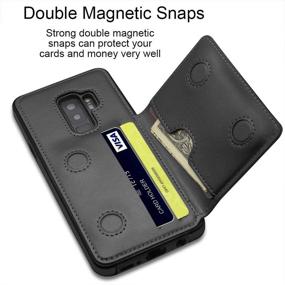 img 1 attached to 📱 LakiBeibi Galaxy S9 Plus Case: Lightweight Slim Leather Wallet with Card Holders, Magnetic Lock, and Screen Protector - Black