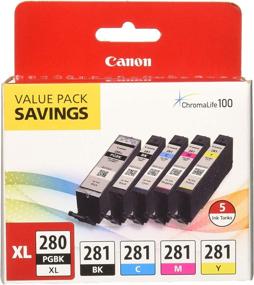 img 1 attached to 🖨️ Canon PGI-280XL/CLI-281 5 Color Pack Compatible to TR8520, TR7520, TS9120 Series, TS8120 Series, TS6120 Series - Multicolor