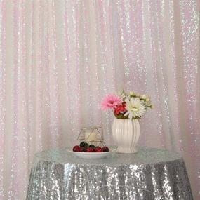 img 1 attached to 📸 Juya Delight 6ft x 6ft Iridescent Sequin Backdrop Curtain │ Photo Party Festival Wedding Decoration