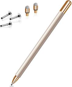 img 4 attached to MEKO 2 in 1 Universal Disc Stylus Touch Screen Pens for iPad/iPhone/iPad Pro/Mini/Air/Android/Microsoft/Surface and Other Touch Screens - Champagne, with 5 Replacement Tips