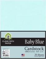 👶 premium baby blue cardstock - 8.5 x 11 inch - heavyweight 100lb cover - 25 sheets by clear path paper logo