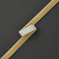 white/gold 4-yards 3/8-inch (10mm) elastic stretch ribbon trim, elastic band by tr-11639 logo