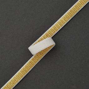 img 3 attached to White/Gold 4-Yards 3/8-inch (10mm) Elastic Stretch Ribbon Trim, Elastic Band by TR-11639