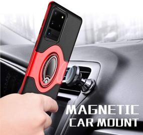 img 1 attached to 🔴 eSamcore Galaxy S20 Ultra Case with Phone Ring Holder and Magnetic Car Mount Kickstand Grip [Red] - Ultimate Protection and Convenience for Samsung Galaxy S20 Ultra 5G 6.9”