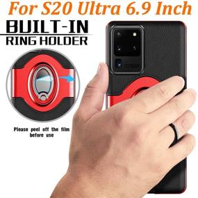 img 2 attached to 🔴 eSamcore Galaxy S20 Ultra Case with Phone Ring Holder and Magnetic Car Mount Kickstand Grip [Red] - Ultimate Protection and Convenience for Samsung Galaxy S20 Ultra 5G 6.9”