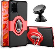 🔴 esamcore galaxy s20 ultra case with phone ring holder and magnetic car mount kickstand grip [red] - ultimate protection and convenience for samsung galaxy s20 ultra 5g 6.9” logo