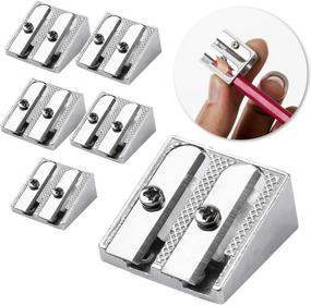 img 4 attached to Efficient Mr. Pen Handheld Metal Pencil Sharpener - 2 Holes, Pack of 6: Sharpen Pencils with Precision