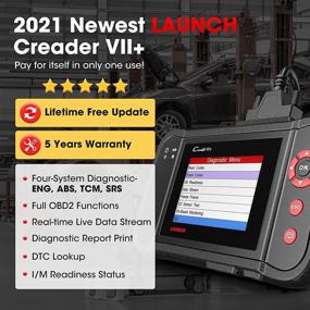 img 3 attached to 🔍 LAUNCH Creader VII+ OBD2 Scanner: Advanced ABS, SRS, Transmission, and Engine Code Reader - Effective Diagnostic Scan Tool