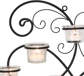 img 2 attached to 🕯️ Stonebriar BR-CN-5387A Hanging Wall Sconce: Decorative Black Scrolled Ivy Metal Tea Light Candle Holder with 7 Tealights