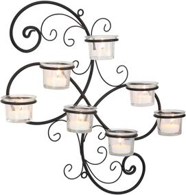 img 3 attached to 🕯️ Stonebriar BR-CN-5387A Hanging Wall Sconce: Decorative Black Scrolled Ivy Metal Tea Light Candle Holder with 7 Tealights