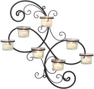 🕯️ stonebriar br-cn-5387a hanging wall sconce: decorative black scrolled ivy metal tea light candle holder with 7 tealights logo