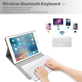 img 1 attached to 🔤 iPad Keyboard Case 9.7 for iPad 6th Gen 2018, iPad 5th Gen 9.7 2017, iPad Pro 9.7, iPad Air 2, iPad Air - Detachable Bluetooth Keyboard in Grey