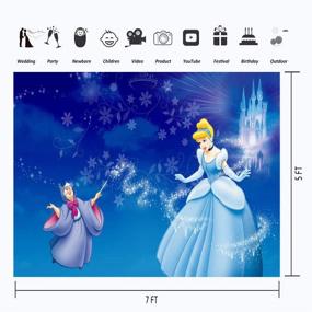 img 1 attached to 📸 Cinderella Photography Backdrops 7x5 - Fairytale Castle, Magical Witch, Happy Birthday Cinderella Custom Background Banner for Girls Parties