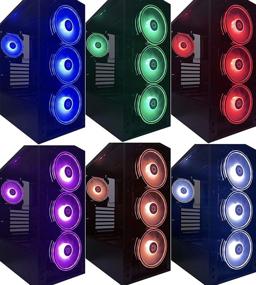 img 2 attached to 🌀 Apevia ET62-RGB Electro 120mm Silent Addressable RGB LED Fan with Remote Control, 28x LEDs & 8X Anti-Vibration Rubber Pads, Includes 2 Magnetic Addressable LED Strips (6+2-pack)