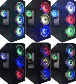 img 1 attached to 🌀 Apevia ET62-RGB Electro 120mm Silent Addressable RGB LED Fan with Remote Control, 28x LEDs & 8X Anti-Vibration Rubber Pads, Includes 2 Magnetic Addressable LED Strips (6+2-pack)