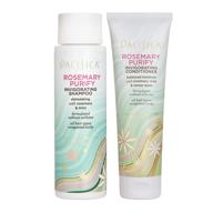 🌿 pacifica beauty rosemary purify invigorating shampoo + conditioner: detox scalp & hair, 100% vegan & cruelty-free, sulfate & paraben free logo