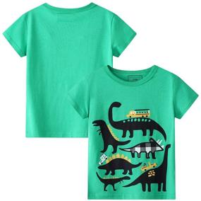 img 1 attached to 🦖 DEEKEY Toddler Little Boys 3-Pack Dinosaur T-Shirts: Short Sleeve Crewneck Tops for 2-7 Years