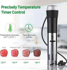 img 2 attached to Sous Vide Cooker by Jeorid: 1000W Immersion Circulator Pod with Accurate Temperature Digital Timer, Ultra-Quiet, Black - Unparalleled Cooking Precision