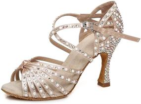 img 4 attached to SWDZM Standard Ballroom Performance Rhinestone Women's Shoes in Athletic