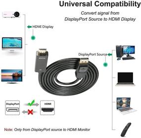 img 1 attached to Benfei 4K DisplayPort to HDMI Cable - 🖥️ 6 Feet Gold-Plated Cord for Lenovo, Dell, HP, ASUS
