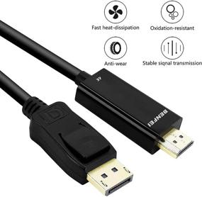 img 3 attached to Benfei 4K DisplayPort to HDMI Cable - 🖥️ 6 Feet Gold-Plated Cord for Lenovo, Dell, HP, ASUS
