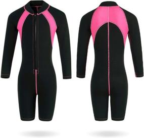 img 4 attached to Wetsuit Neoprene Thermal Swimsuit Toddler