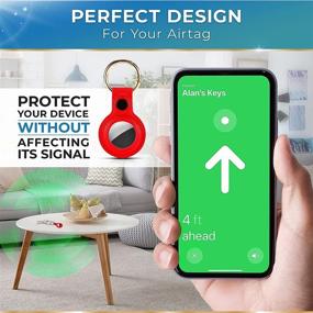 img 1 attached to 🔑 Adirva Защитный держатель для Apple AirTags из искусственной кожи PU - Антицарапательный и легкий ключевой брелок (4 шт.)