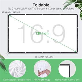 img 3 attached to 📽️ Portable 120-inch 16:9 HD 3D Foldable Projection Screen - Thickened Anti-Crease Design for Home Theater Indoor Outdoor, Supports Double Sided Projection