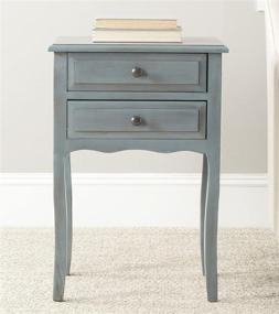 img 4 attached to Safavieh Home Collection Lori Barn Blue 2-Drawer End Table for Modern Interiors