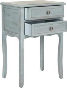 img 2 attached to Safavieh Home Collection Lori Barn Blue 2-Drawer End Table for Modern Interiors