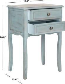 img 1 attached to Safavieh Home Collection Lori Barn Blue 2-Drawer End Table for Modern Interiors