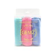 💆 gemz makeup remover cloth: ultra soft reusable facial cleansing towel 3-pack for effective makeup removal logo