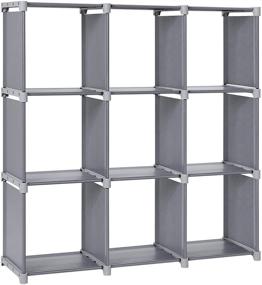 img 4 attached to 📦 SONGMICS 9-Cube DIY Storage Shelves: Versatile Gray Closet Organizer Rack for Open Bookshelf & Non-Woven Fabric Cabinet