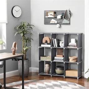 img 3 attached to 📦 SONGMICS 9-Cube DIY Storage Shelves: Versatile Gray Closet Organizer Rack for Open Bookshelf & Non-Woven Fabric Cabinet