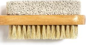 img 1 attached to Natural Bristle Foot Brush & Pumice Stone with Handle - Callus & Corn Remover, Exfoliator & Scrubber for Dry, Dead Skin on Feet - Wooden Handle - Suitable for Men & Women