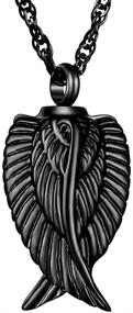 img 4 attached to Stainless Steel Angel Wing Urn Pendant - Memorial Jewelry for Ashes | Ashes Holder Necklace - I'm Here to Watch Over You