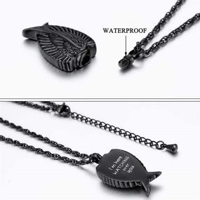 img 2 attached to Stainless Steel Angel Wing Urn Pendant - Memorial Jewelry for Ashes | Ashes Holder Necklace - I'm Here to Watch Over You