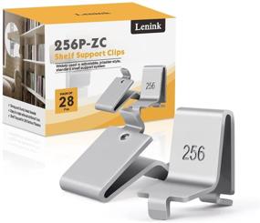 img 4 attached to Lenink Adjustable Pilaster Shelf Clip - 28 Piece 256P-ZC Shelving Brackets for Metal and Wood Shelving