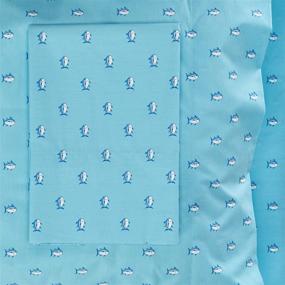 img 1 attached to 🛌 Southern Tide Home Printed Skipjack Cotton Sheet Blue Topaz, Full: Luxurious Bedding for a Stylish Bedroom