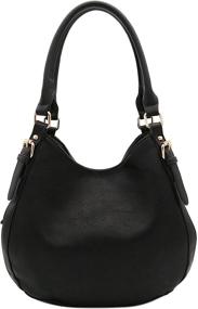 img 3 attached to Medium Black Women's Handbags & Wallets with Lightweight Compartment Leather