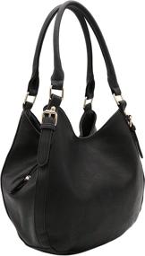 img 4 attached to Medium Black Women's Handbags & Wallets with Lightweight Compartment Leather