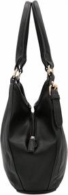 img 2 attached to Medium Black Women's Handbags & Wallets with Lightweight Compartment Leather