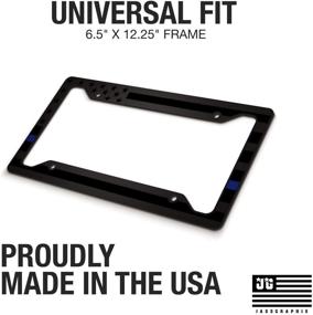 img 3 attached to JASS GRAPHIX American Flag License Plate Frame - Thin Blue Line- Car Tag Frame - Blue On Black - Police Support - Blue Lives Matter