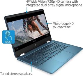 img 3 attached to 💻 Восстановленный ноутбук HP Chromebook x360 - цвет чирок, Intel Celeron N4020, до 2,8 ГГц, 4 ГБ оперативной памяти DDR4, 64ГБ eMMC, 14-дюймовый HD 2-в-1 сенсорный экран