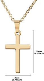 img 3 attached to 🔗 AK-SHIP Cross Necklace Set: Stylish Gold, Silver, and Black Stainless Steel Plain Cross Pendant Necklace Box Chain - 3 PCS in a Package, 20 Inches
